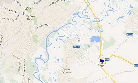 Схема рекламной плоскости по адресу Київська траса в сторону Києва ост. Засулля, поворот на Лубни Схема рекламной плоскости по адресу Київська траса в сторону Києва ост. Засулля, поворот на Лубни