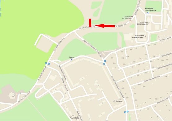 Схема рекламної площини за адресою вул. Космічна - поворот  на ж/м  Сокіл Схема рекламної площини за адресою вул. Космічна - поворот  на ж/м  Сокіл