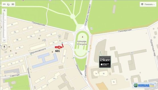 Схема рекламной плоскости по адресу ул. Черняховского - 10 Апреля (ситилайт)