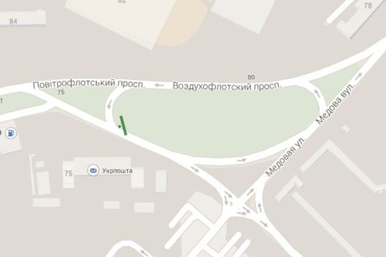 Схема рекламної площини за адресою Повітрофлотський просп., 78 - Медова вул. (подъезд к аеропорту "Жуляни") Схема рекламної площини за адресою Повітрофлотський просп., 78 - Медова вул. (подъезд к аеропорту "Жуляни")