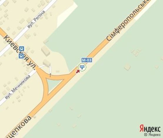 Схема рекламной плоскости по адресу пос. Научный - Симфероп. шоссе - остановка .Въезд(Пост ДПС) (низ)