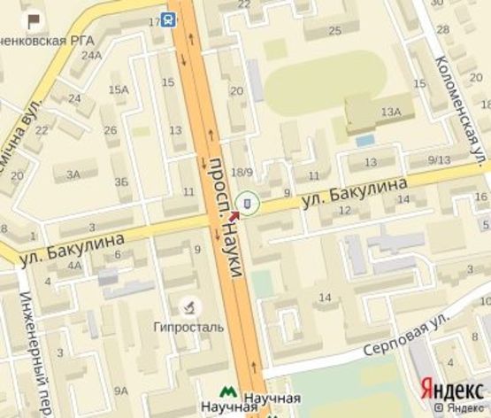 Схема рекламной плоскости по адресу Науки пр. - Бакулина ул.,9 ЦЕНТРАЛЬНАЯ ЗОНА Схема рекламной плоскости по адресу Науки пр. - Бакулина ул.,9 ЦЕНТРАЛЬНАЯ ЗОНА