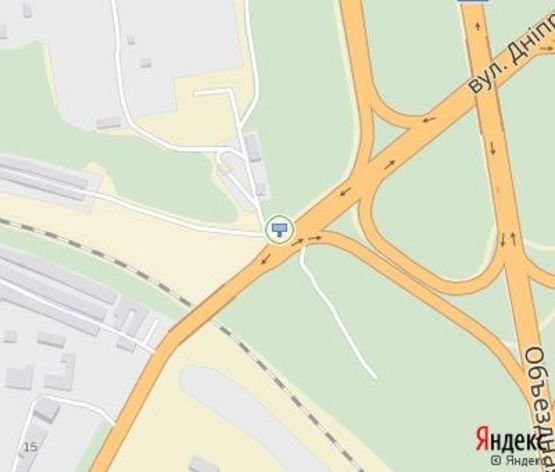 Схема рекламної площини за адресою Днепровское шоссе ул., АЗС, направление на  автовокзал