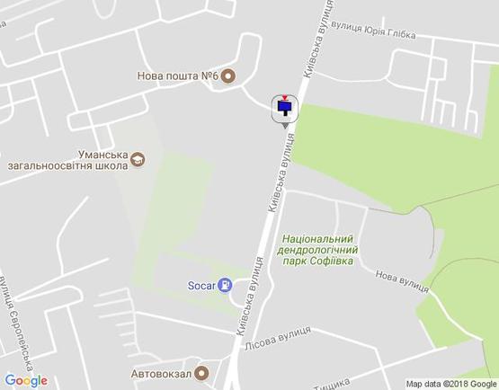 Схема рекламной плоскости по адресу м. Умань, вул. Київська, 27