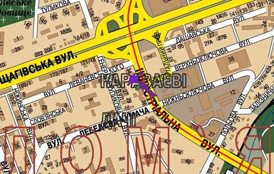 Схема рекламної площини за адресою ул.Гетьмана,36 (ул. Индустриальная) Схема рекламної площини за адресою ул.Гетьмана,36 (ул. Индустриальная)