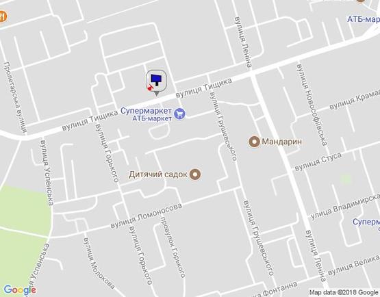 Схема рекламной плоскости по адресу м. Умань, вул. Тищика, 13а