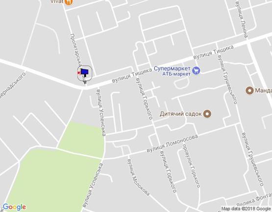 Схема рекламной плоскости по адресу м. Умань, вул. Пролетарська