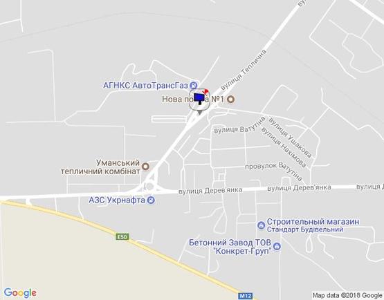 Схема рекламной плоскости по адресу м. Умань, вул. Теплична, 8