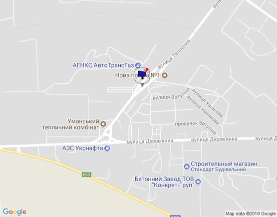 Схема рекламной плоскости по адресу м. Умань, вул. Теплична, 8