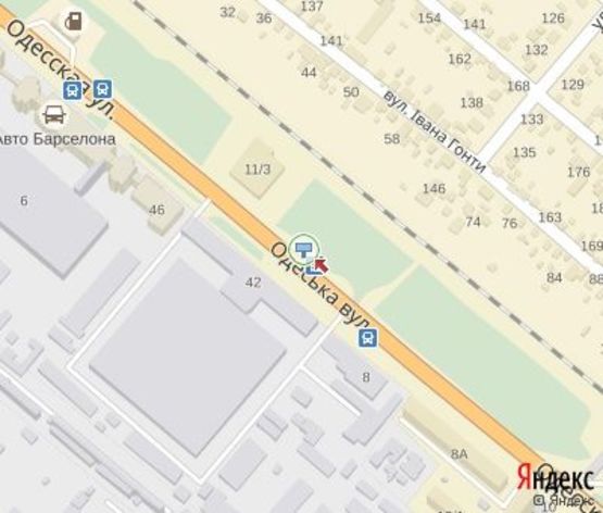 Схема рекламной плоскости по адресу Одесская ул., ( 200 м. к "АТЛ",300 м.АЗС "Amic") Схема рекламной плоскости по адресу Одесская ул., ( 200 м. к "АТЛ",300 м.АЗС "Amic")