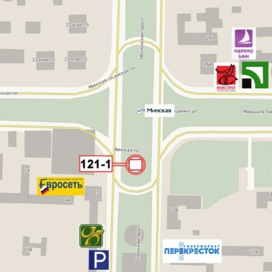 Схема рекламной плоскости по адресу Оболонский просп., (ст. м.  Минская, ТРЦ "Дрим Таун", сьезд с ул. М.Тимошенко на пл. Минскую)