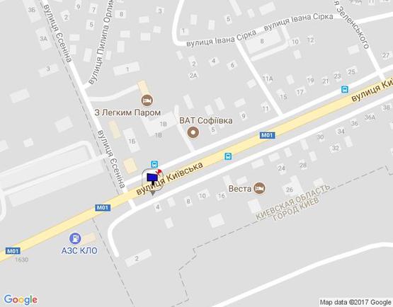 Схема рекламной плоскости по адресу м. Бровари, вул. Київська, 4