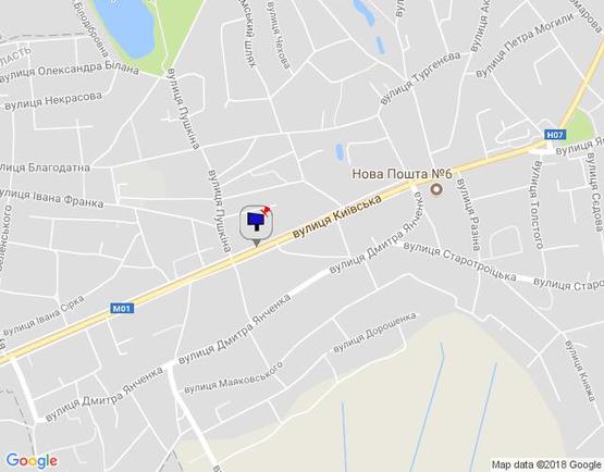 Схема рекламной плоскости по адресу м. Бровари, вул. Київська, 95