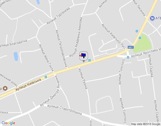 Схема рекламної площини за адресою м. Бровари, вул. Київська, 145