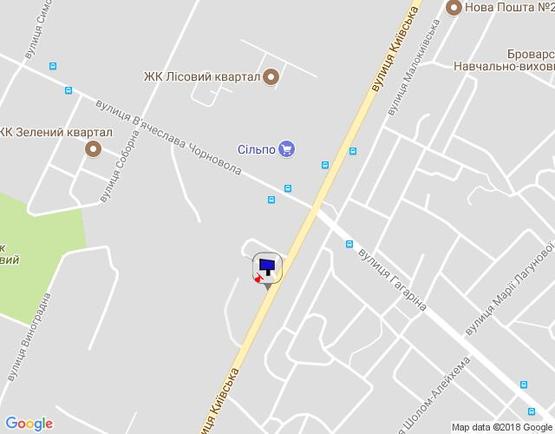 Схема рекламной плоскости по адресу м. Бровари, вул. Київська, 227/1