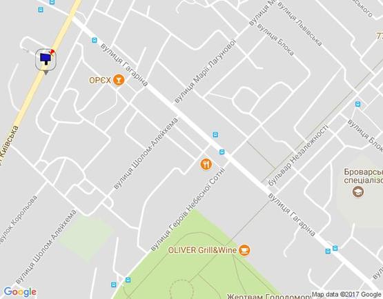 Схема рекламної площини за адресою м. Бровари, вул. Київська, 292