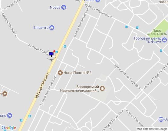 Схема рекламной плоскости по адресу м. Бровари, вул. Київська, навпроти будинку 302