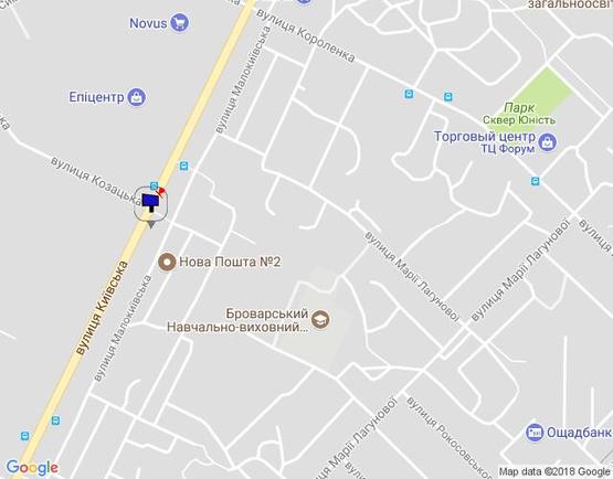 Схема рекламної площини за адресою м. Бровари, вул. Київська, 302