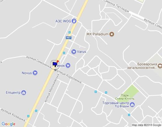 Схема рекламной плоскости по адресу м. Бровари, вул. Київська