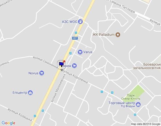 Схема рекламної площини за адресою м. Бровари, вул. Київська