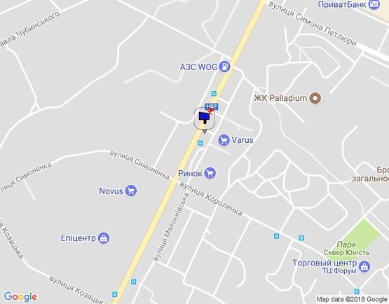 Схема рекламной плоскости по адресу м. Бровари, вул. Київська