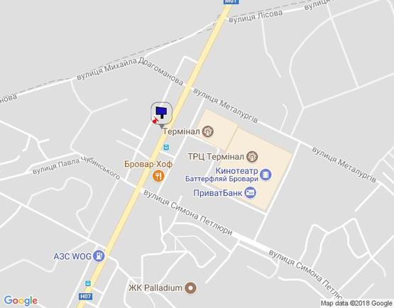 Схема рекламної площини за адресою м. Бровари, вул. Київська