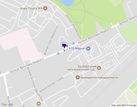 Схема рекламної площини за адресою м. Бровари, вул. Ярослава Мудрого, 84-86