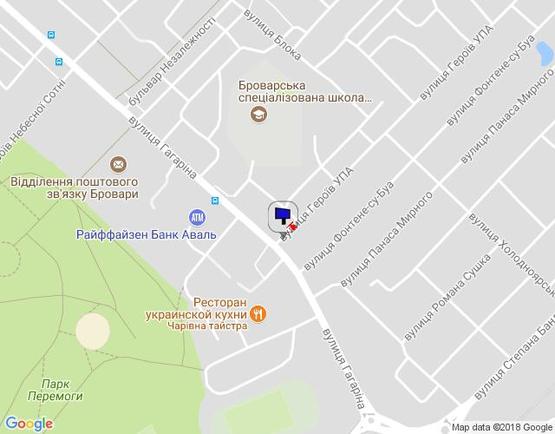 Схема рекламной плоскости по адресу м. Бровари, вул. Гагаріна