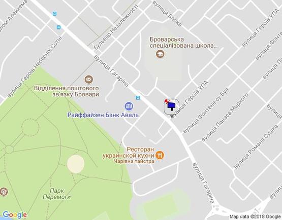 Схема рекламної площини за адресою м. Бровари, вул. Гагаріна