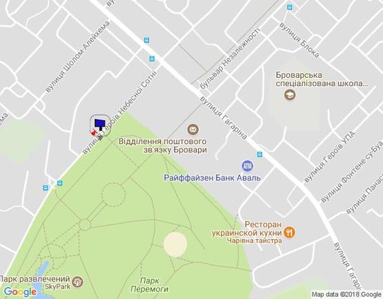 Схема рекламної площини за адресою м. Бровари, вул. Героїв Небесної Сотні, 5Б