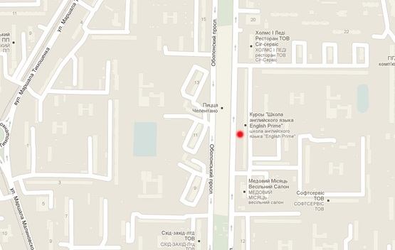 Схема рекламної площини за адресою Оболонский пр-кт, 16, рядом с ТРЦ Дрим Таун (напр. к ст. М "Минская")