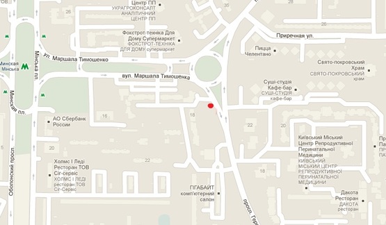 Схема рекламной плоскости по адресу М. Тимошенко, 18 / Героев Сталинграда, напр. к Московскому мосту