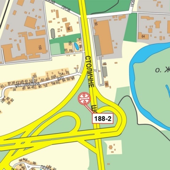 Схема рекламной плоскости по адресу Столичное шоссе (напротив СТО Мерседес, ТРЦ "Домосфера", АЗС "WOG", вьезд в город)