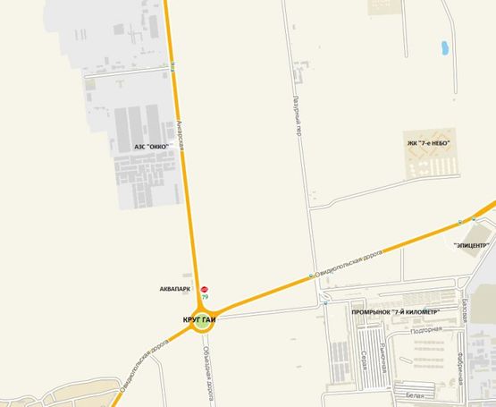 Схема рекламної площини за адресою Объездная дорога - напротив Аквапарка от Двух Столбов к "7-му км" ВЕРТИКАЛЬНЫЙ