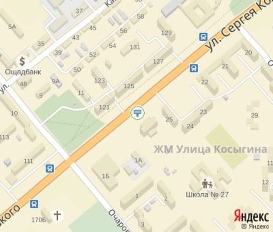 Схема рекламной плоскости по адресу Колачевского ул., 1б, (ТЦ "Rainford"), дв-е к ст. Роковатая