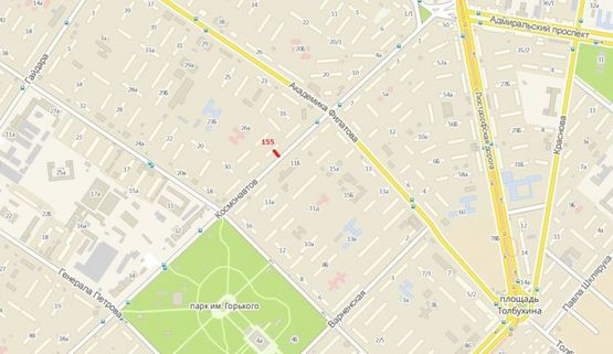 Схема рекламной плоскости по адресу ул. Космонавтов, 20