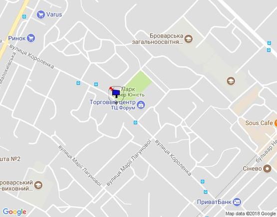 Схема рекламної площини за адресою м. Бровари, вул. Короленка, 51