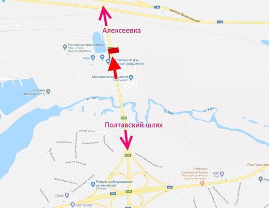 Схема рекламной плоскости по адресу Окружная возле въезда на авторынок "ЛОСК" 1  (низ), нижняя плоскость.