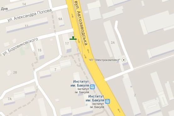 Схема рекламної площини за адресою Автозаводська вул., 17 Схема рекламної площини за адресою Автозаводська вул., 17