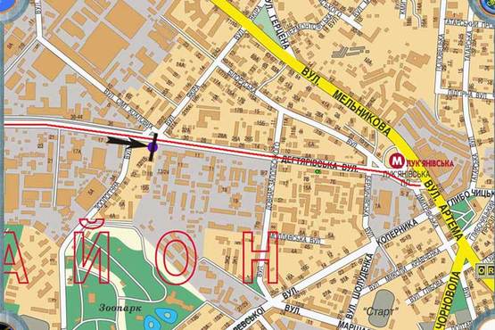 Схема рекламной плоскости по адресу ул.Дегтяревская,15,ул.Зоологическая на ст.м.Лукьяновка (на светофоре)