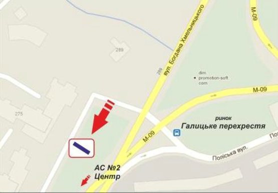 Схема рекламной плоскости по адресу Б.Хмельницького , 275 вул. Схема рекламной плоскости по адресу Б.Хмельницького , 275 вул.