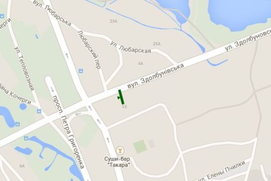 Схема рекламной плоскости по адресу Здолбунівська вул.,  - 100 м  від просп. Петра Григоренка Схема рекламной плоскости по адресу Здолбунівська вул.,  - 100 м  від просп. Петра Григоренка