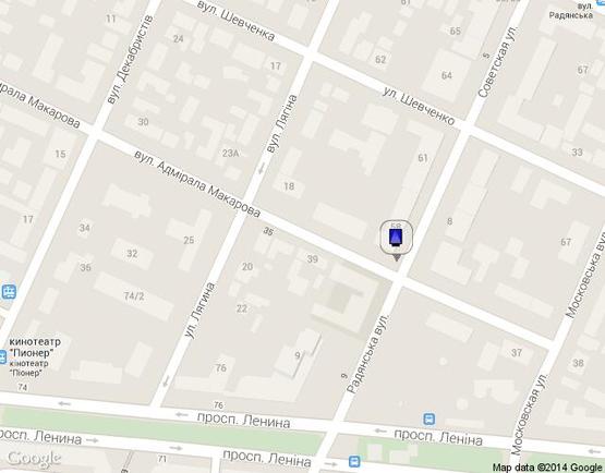 Схема рекламной плоскости по адресу вул. Радянська - вул. Адм. Макарова Схема рекламной плоскости по адресу вул. Радянська - вул. Адм. Макарова