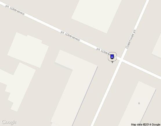 Схема рекламної площини за адресою вул. Радянська - вул. Шевченко