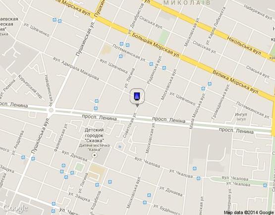 Схема рекламної площини за адресою вул. Радянська, між вул. Адм. Макарова та пр. Леніна