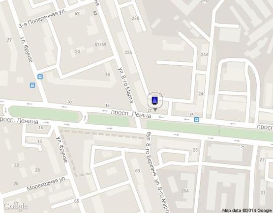 Схема рекламной плоскости по адресу пр. Леніна, 22 (ц. ринок)