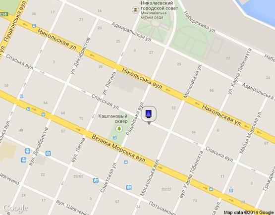 Схема рекламної площини за адресою вул. Спаська, між вул. радянською та вул. Московською