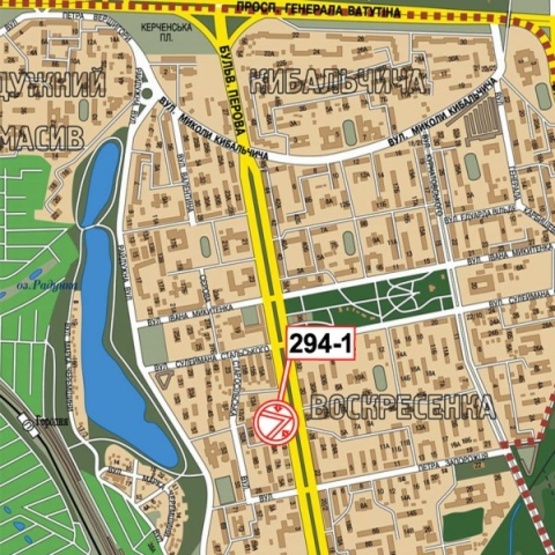 Схема рекламної площини за адресою Перова бул., 13 (маркет "Фора", Библиотека им. П.М.Буйка, магазин "MOYO", направление к Броварскому просп.)