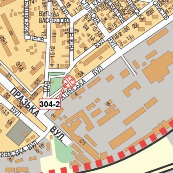 Схема рекламної площини за адресою Алма-Атинская ул., напротив №4 (маркет "Фора", салон красоты "Ника"), направ. из центра города