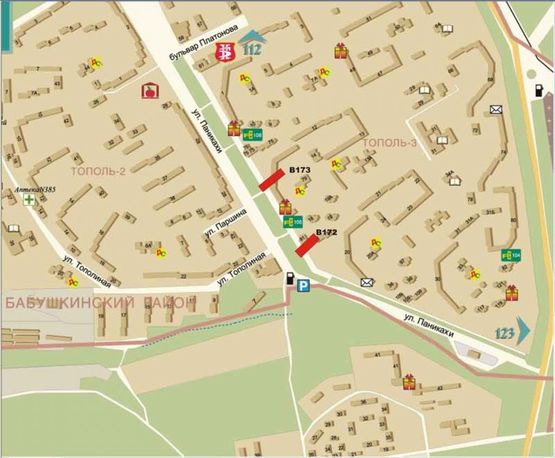 Схема рекламної площини за адресою ул. Паникахи, 119 тупик троллейбусов Схема рекламної площини за адресою ул. Паникахи, 119 тупик троллейбусов